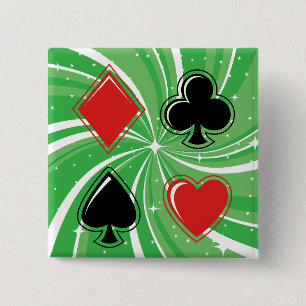 Retro-Kartensymbole in leuchtendem Rot und Schwarz Button