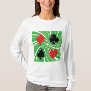 Retro-Kartensymbole in leuchtendem Rot und Schwarz T-Shirt