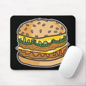 Retro-Käse-Hamburger Mousepad (Mit Mouse)