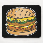 Retro-Käse-Hamburger Mousepad (Vorne)