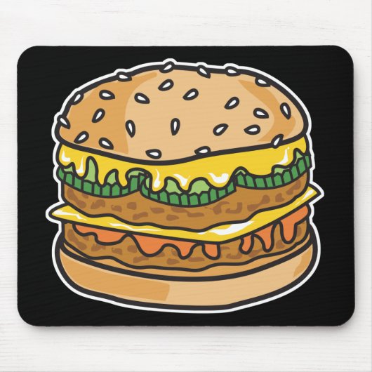 Retro-Käse-Hamburger Mousepad (Vorne)