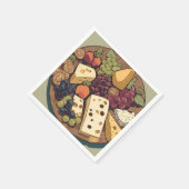 Retro-Käseauswahl mit Trauben Serviette (Ecke)