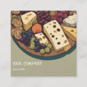 Retro-Käseplatte mit Trauben Quadratische Visitenkarte (Vorderseite)