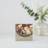 Retro-Käseplatte mit Trauben Quadratische Visitenkarte (Stehend Vorderseite)