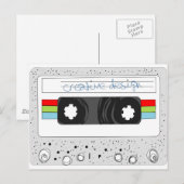 Retro-Kassette 80er Postkarte (Vorne/Hinten)