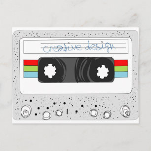Retro-Kassette 80er Postkarte