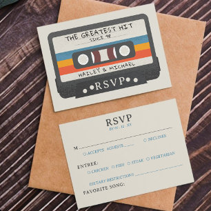 Retro-Kassette Die größte Hit-Hochzeit RSVP Karte