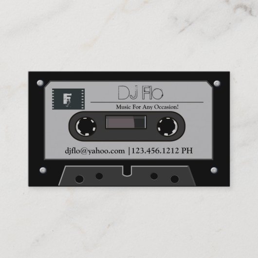 Retro Kassette DJ-Visitenkarten Visitenkarte (Vorderseite)