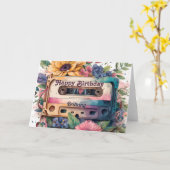 Retro-Kassette | Floral Happy Birthday Card Karte (Gelbe Blume)