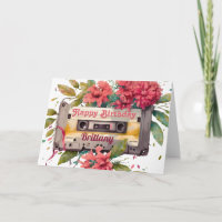 Retro-Kassette | Floral Happy Birthday