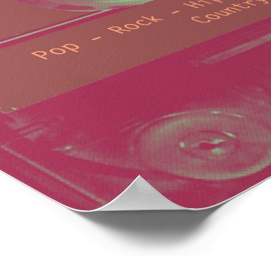 Retro-Kassette für Vintage Audiostile Poster (Ecke)