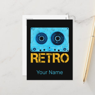 Retro-Kassette für Vintage-Kassetten-80er-Party Feiertagspostkarte