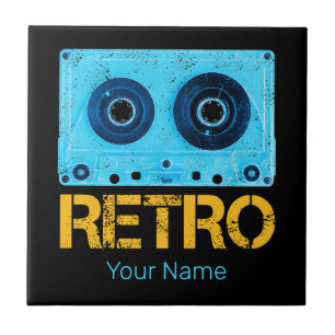 Retro-Kassette für Vintage-Kassetten-80er-Party Fliese
