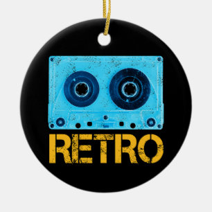 Retro-Kassette für Vintage-Kassetten-80er-Party Keramik Ornament