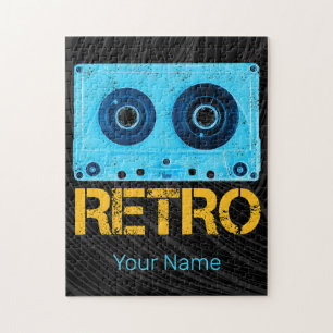 Retro-Kassette für Vintage-Kassetten-80er-Party Puzzle