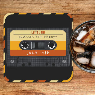 Retro-Kassette Geburtstagsfeier Rechteckiger Pappuntersetzer