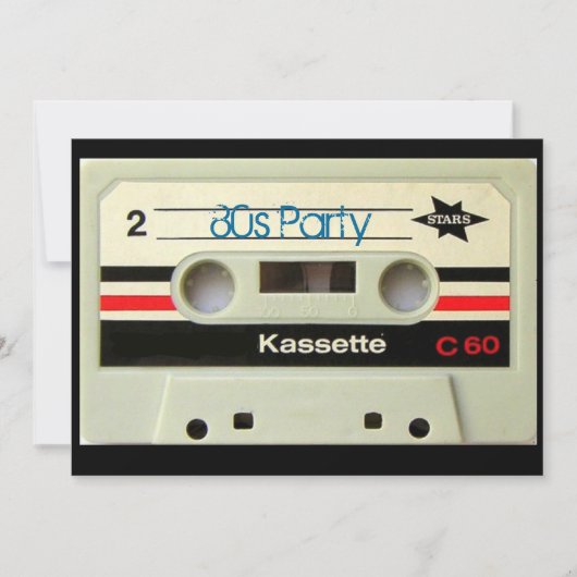 Retro Kassette Geeky nerdy Achtzigerjahre Kassette Einladung (Vorderseite)