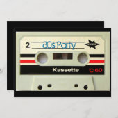 Retro Kassette Geeky nerdy Achtzigerjahre Kassette Einladung (Vorne/Hinten)