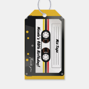 Retro-Kassette Gelb 90er Geburtstagsfeier Geschenkanhänger