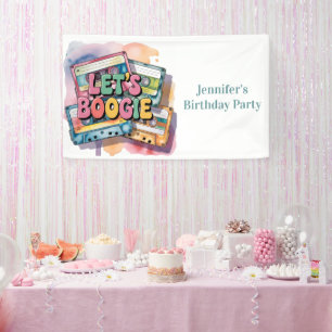 Retro-Kassette Lass uns Boogie Erwachsenen-Geburts Banner