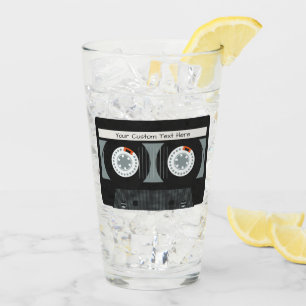 Retro-Kassette mit individuellem Text Glas