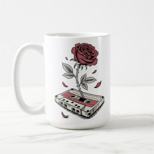 Retro-Kassette Rose personalisierter Name  Kaffeetasse