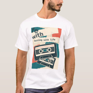 Retro-Kassette summt vor Leben Grafik T-Shirt