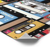 Retro-Kassette-Tape-Muster Poster (Ecke)