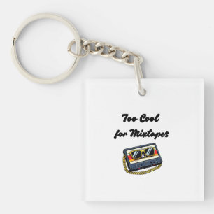 Retro Kassette Tape with Gold Chain and Sungasse Schlüsselanhänger