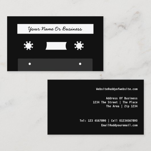 Retro Kassette Visitenkarte (Vorne/Hinten)