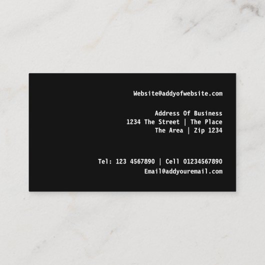 Retro Kassette Visitenkarte (Rückseite)