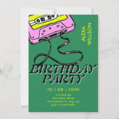 Retro-Kassette zum Geburtstag Einladung (Vorderseite)