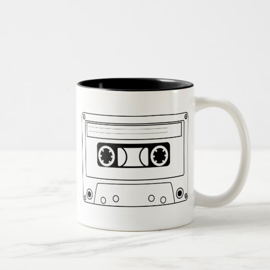 Retro-Kassette Zweifarbige Tasse (Rechts)
