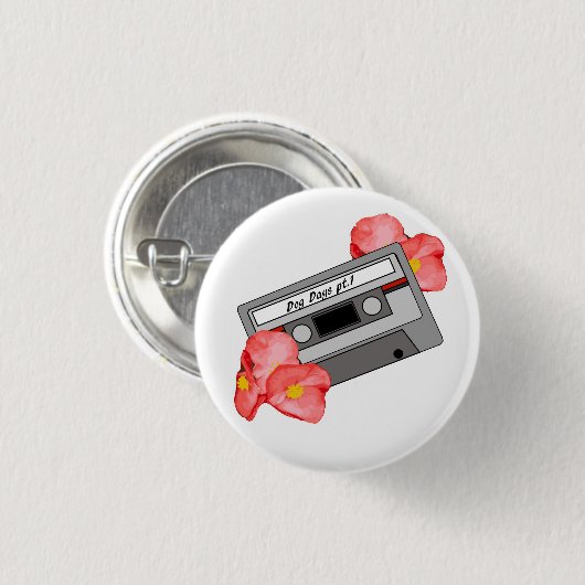 Retro Kassetten-Band-Button Button (Vorne & Hinten)