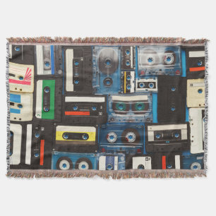 Retro-Kassetten: Blue Background Vintag. Decke