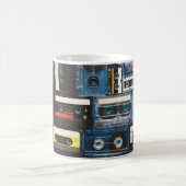 Retro-Kassetten: Blue Background Vintag. Kaffeetasse (Mittel)
