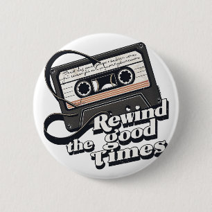 Retro-Kassetten-Design für Nostalgie-Liebhaber Button