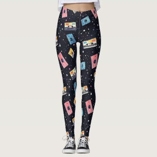 Retro-Kassetten im kosmischen Raum Leggings