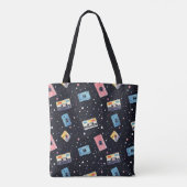 Retro-Kassetten im kosmischen Raum Tasche (Rückseite)