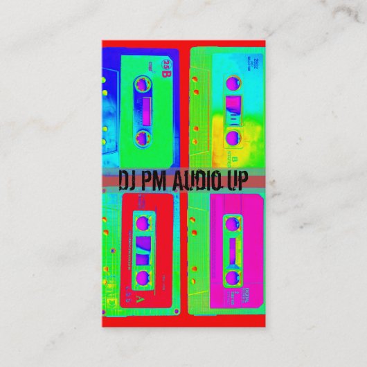 Retro Kassetten-Wurf zurück DJ notieren Visitenkarte (Vorderseite)