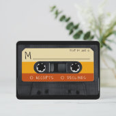 Retro-Kassettenband gestrichen RSVP Karte (Stehend Vorderseite)