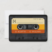 Retro-Kassettenband gestrichen RSVP Karte (Vorderseite)