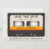 Retro-Kassettenband-Hochzeit Save The Date (Vorderseite)