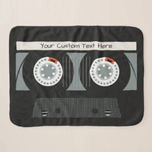 Retro-Kassettenband-Kissen mit individuellem Text Sherpadecke