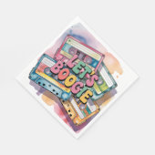 Retro-Kassettenband Lass uns Boogie Erwachsener Ge Serviette (Ecke)