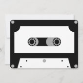 Retro-Kassettenband Schwarz-Weiß-Bachelor-Party Einladung (Rückseite)