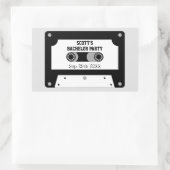 Retro-Kassettenband Schwarz-Weiß-Bachelor-Party Rechteckiger Aufkleber (Tasche)