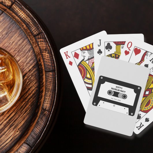 Retro-Kassettenband Schwarz-Weiß-Bachelor-Party Spielkarten