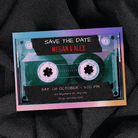 Retro-Kassettenhochzeit Save The Date