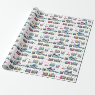 Retro-Kassettenrekorder: 80er Vintage Art Geschenkpapier